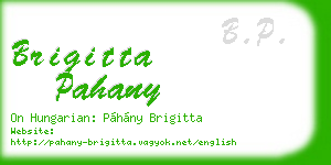 brigitta pahany business card
