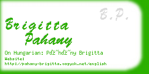 brigitta pahany business card